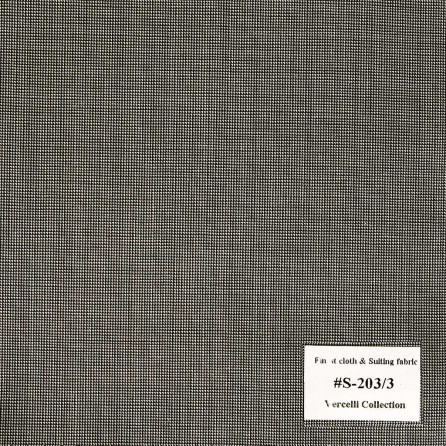S-203/3 Vercelli V8 - Vải Suit 95% Wool - Xám Trơn